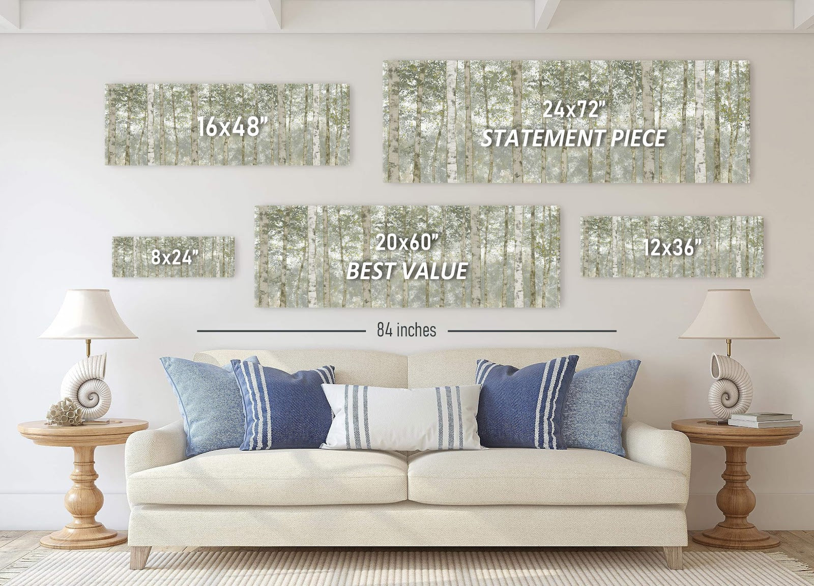 Canvas wall art in interior setting.