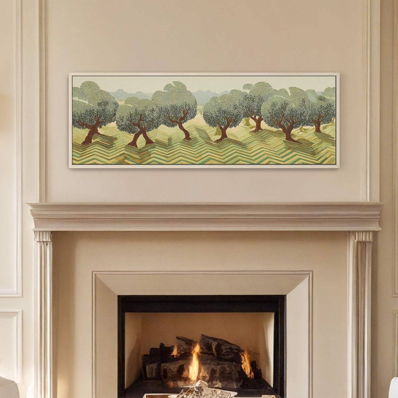 Canvas wall art in interior setting.
