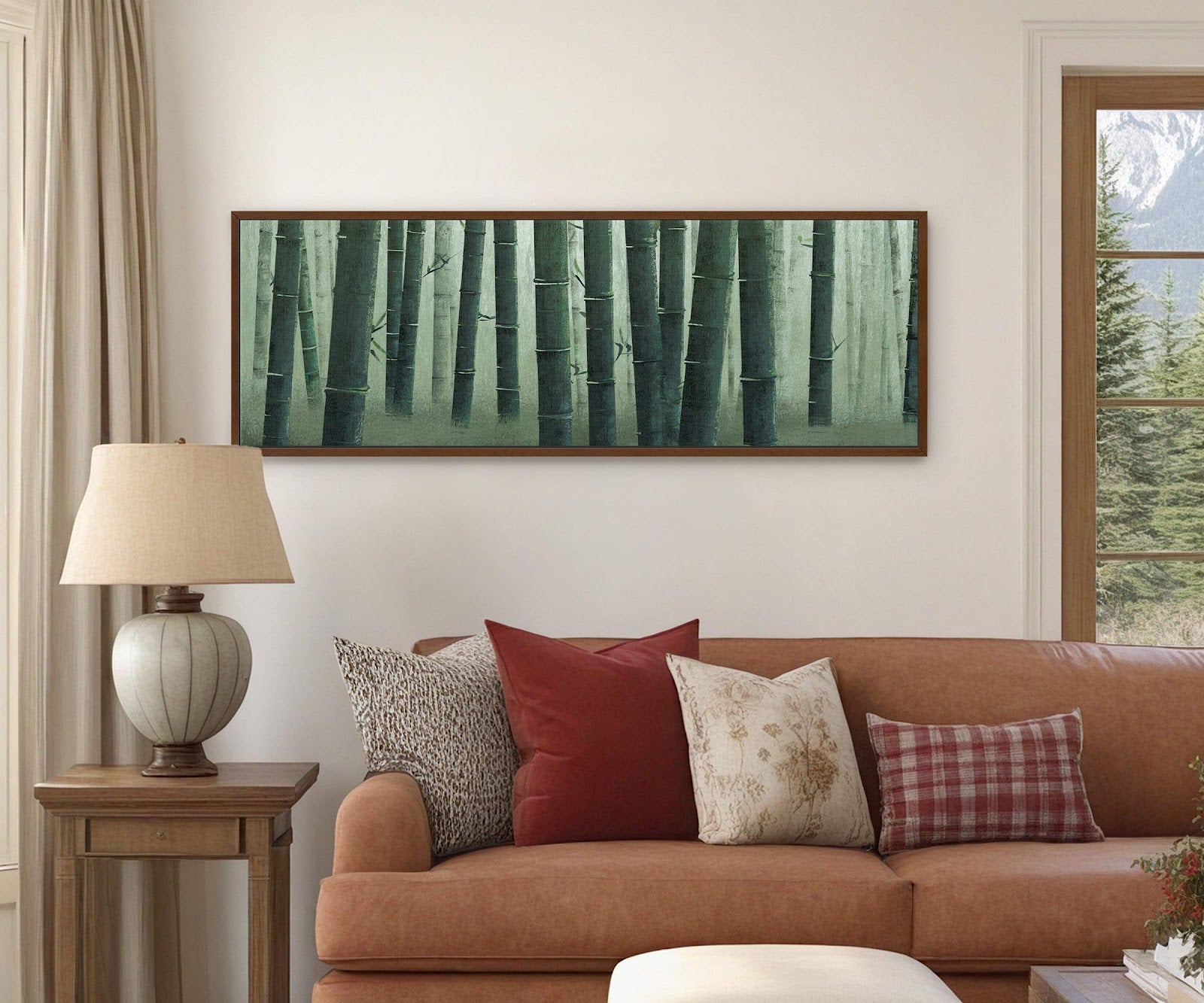 Canvas wall art in interior setting.