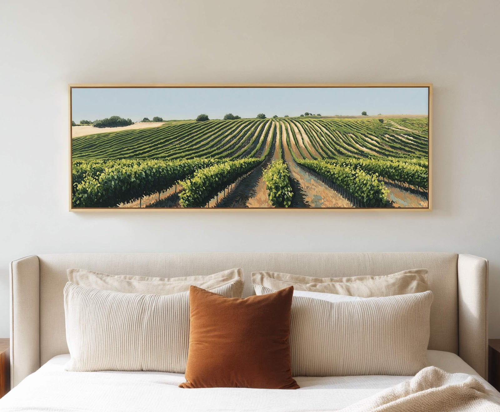 Canvas wall art in interior setting.
