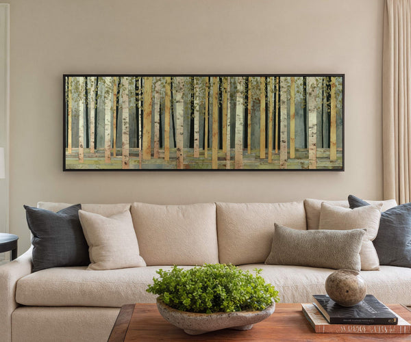 Canvas wall art in interior setting.