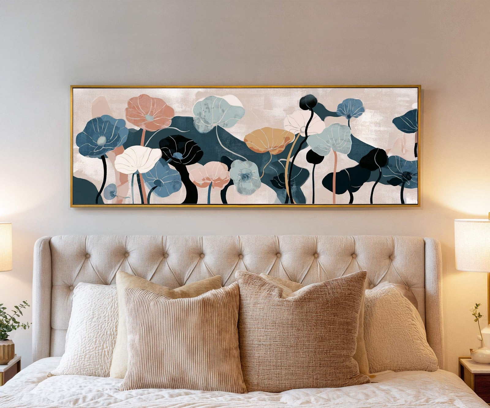 Canvas wall art in interior setting.
