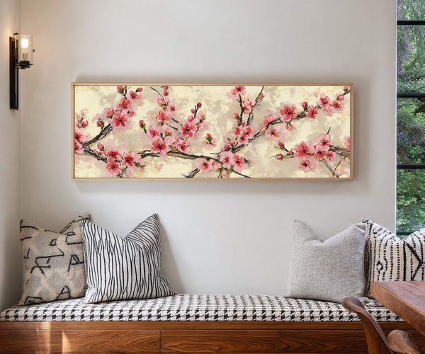 Canvas wall art in interior setting.