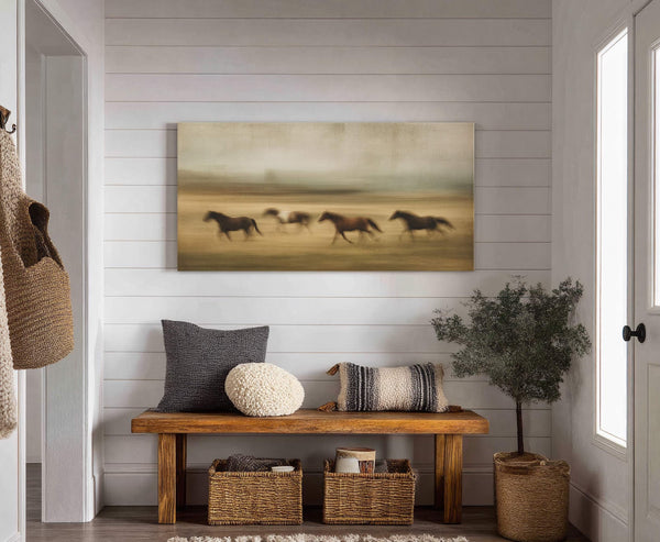 Canvas wall art in interior setting.