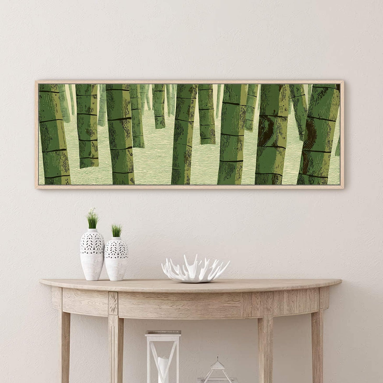 Canvas wall art in interior setting.