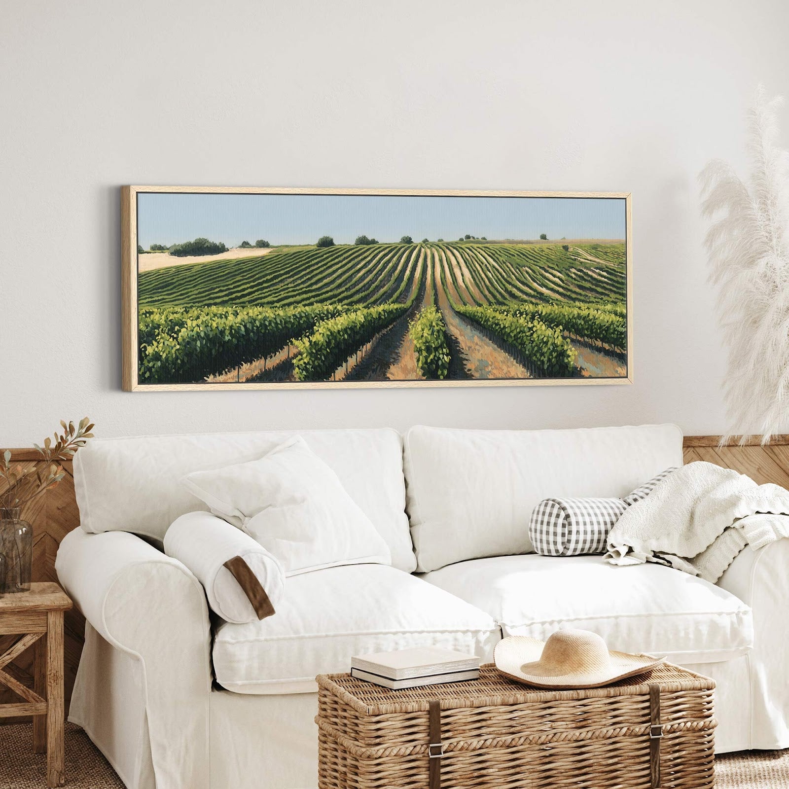 Canvas wall art in interior setting.