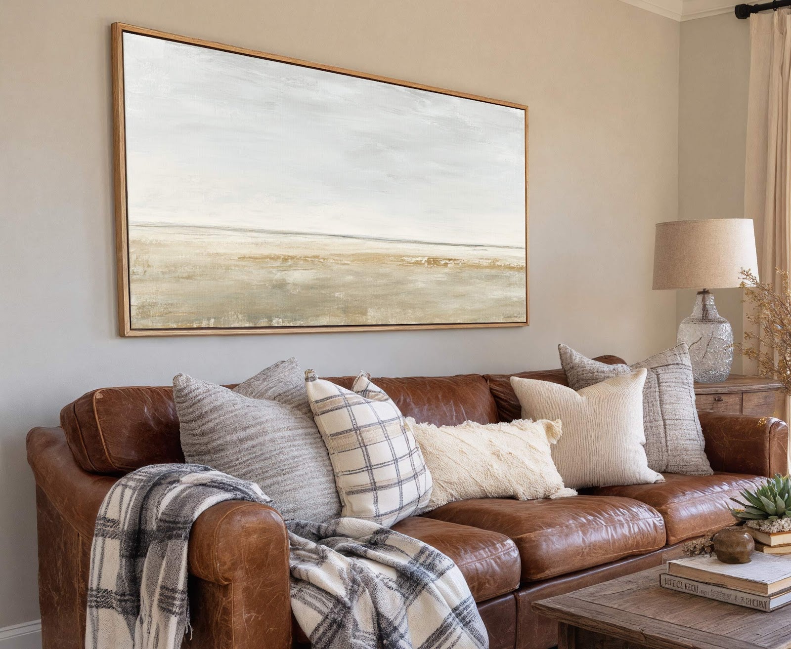 Canvas wall art in interior setting.