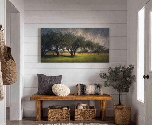 Canvas wall art in interior setting.