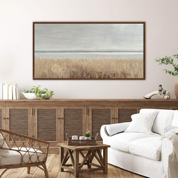 Canvas wall art in interior setting.