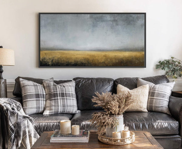 Canvas wall art in interior setting.