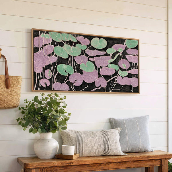 Canvas wall art in interior setting.