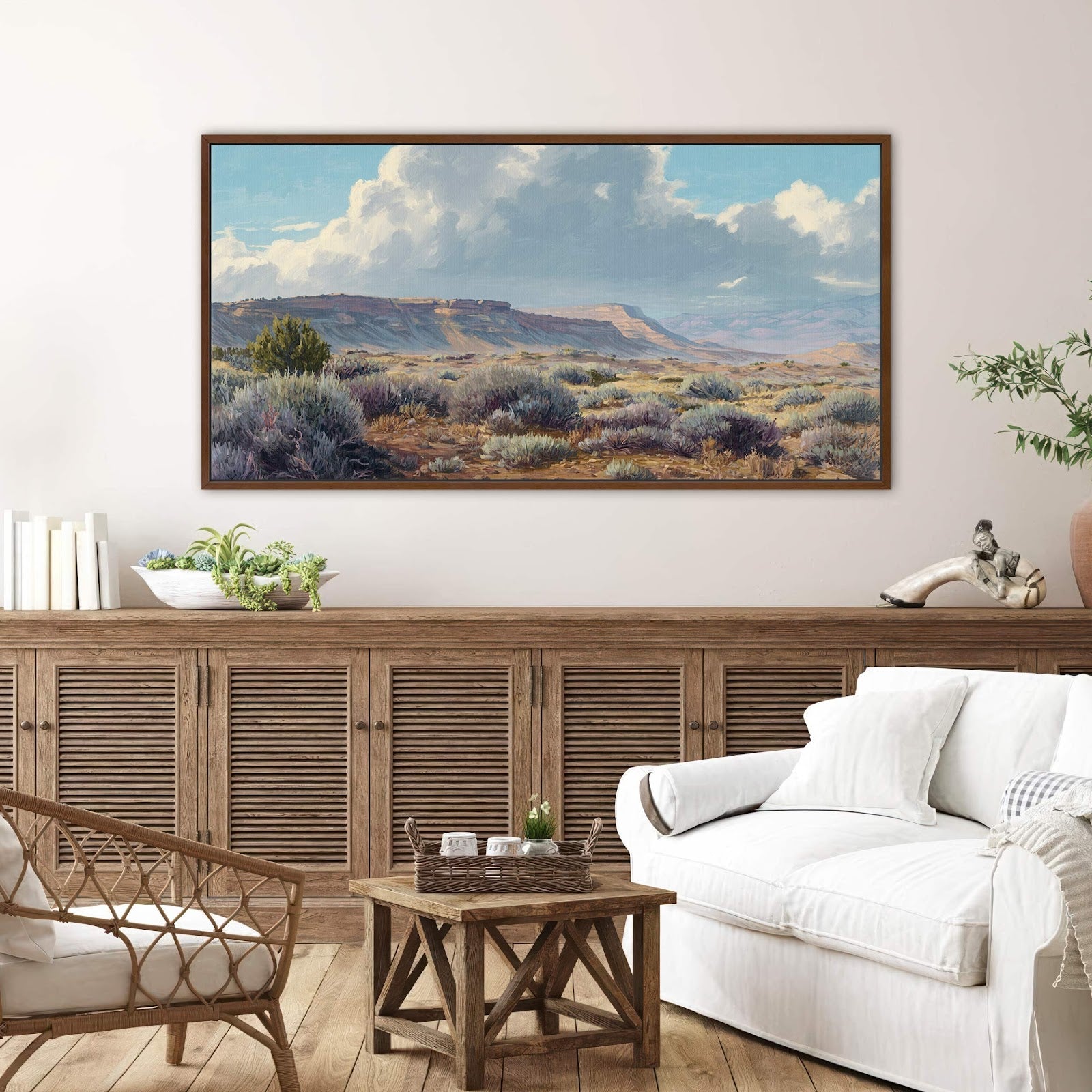 Canvas wall art in interior setting.