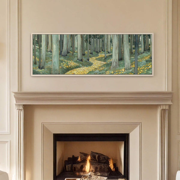 Canvas wall art in interior setting.