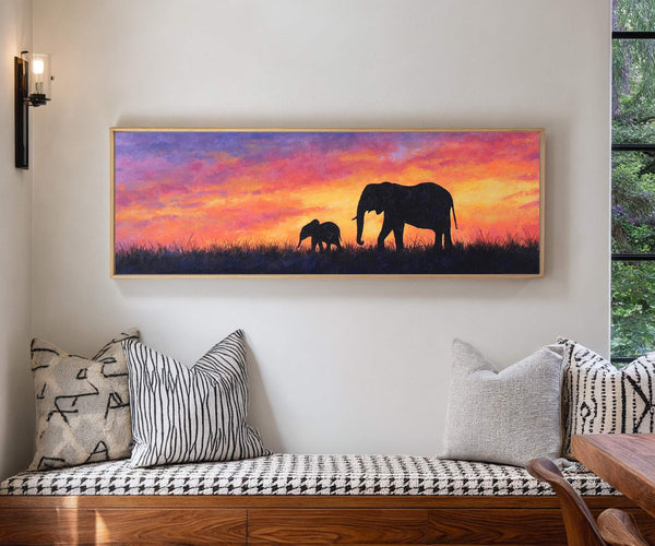 Canvas wall art in interior setting.