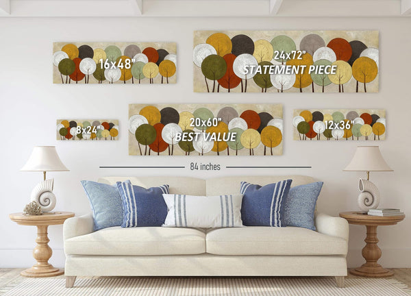 Canvas wall art in interior setting.