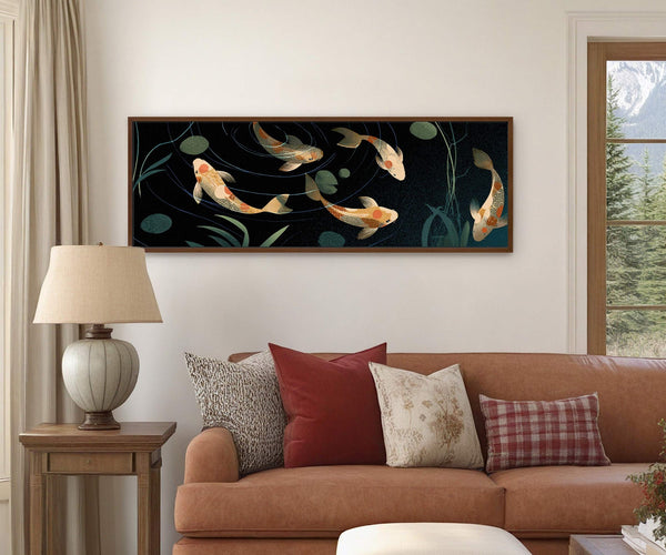 Canvas wall art in interior setting.