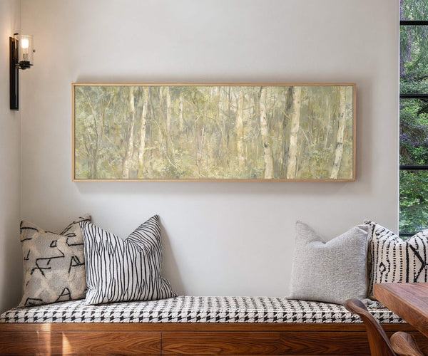 Canvas wall art in interior setting.