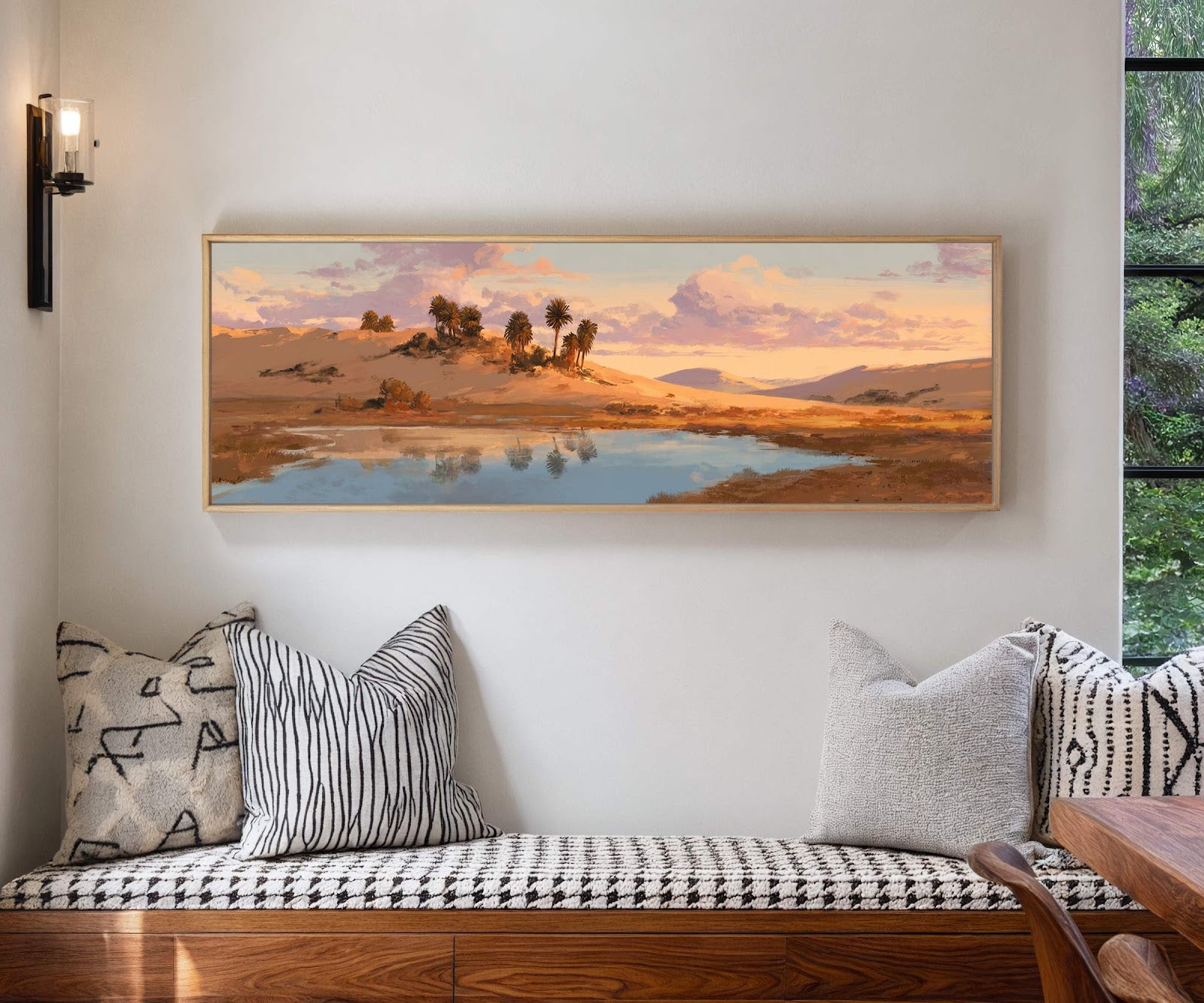 Canvas wall art in interior setting.