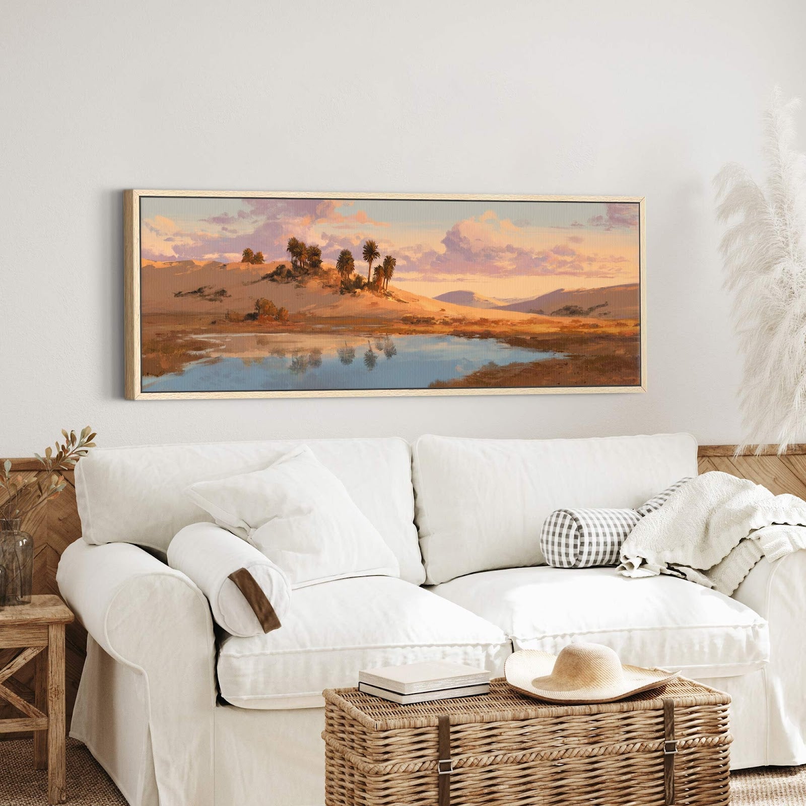 Canvas wall art in interior setting.
