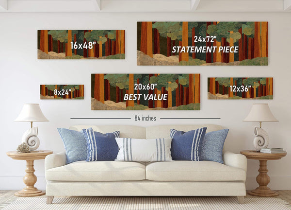 Canvas wall art in interior setting.