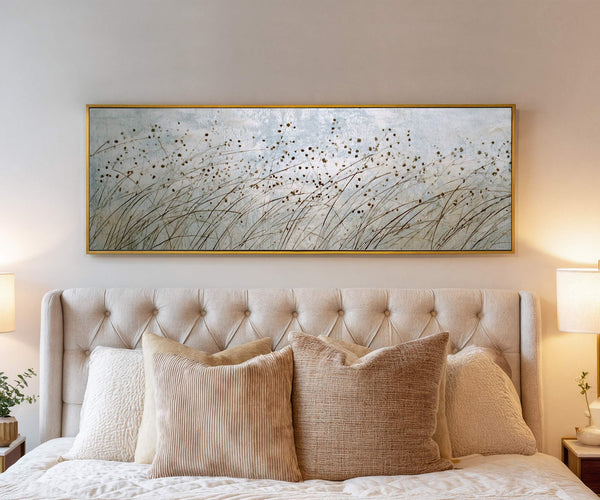 Canvas wall art in interior setting.