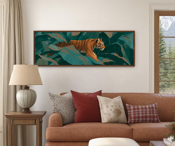Canvas wall art in interior setting.