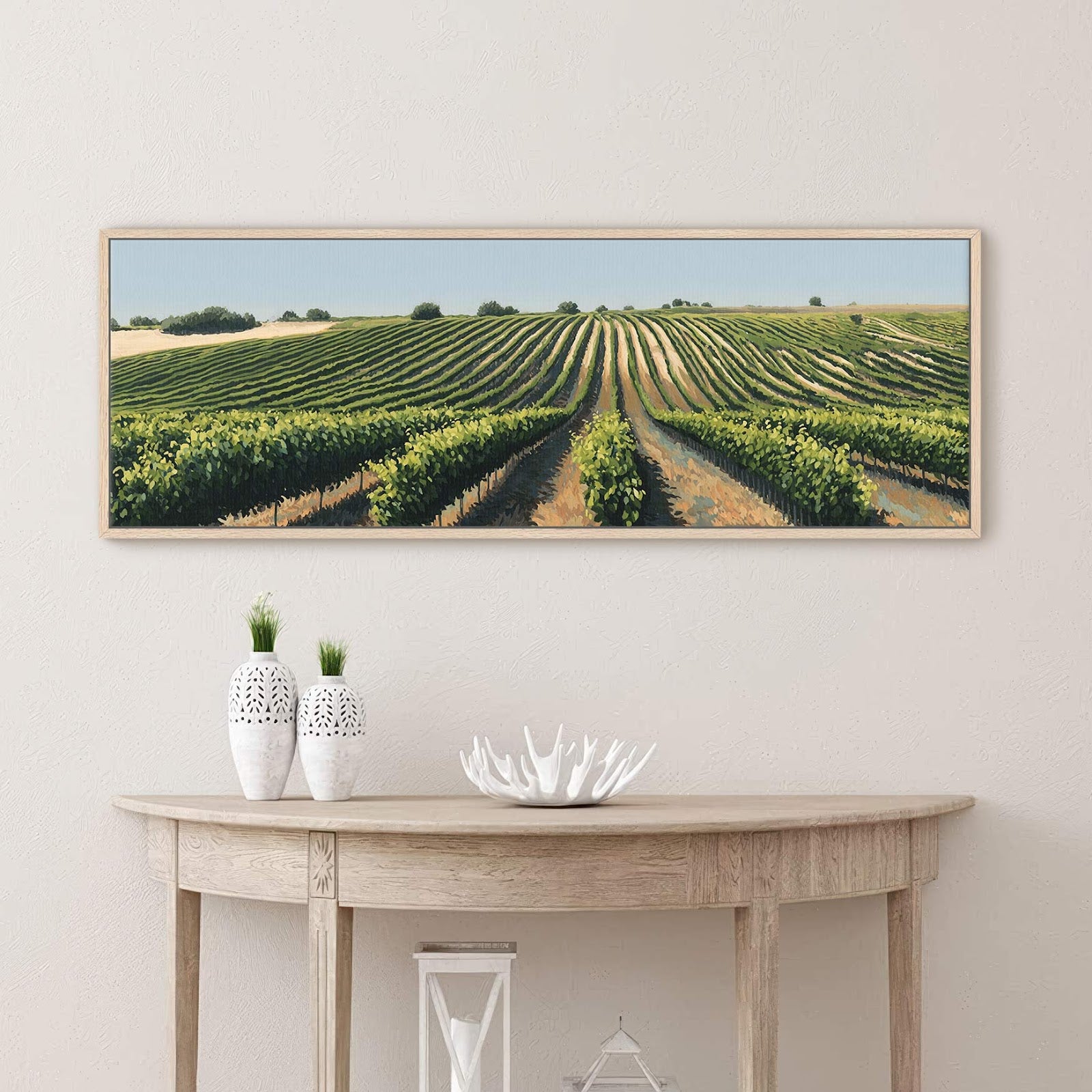 Canvas wall art in interior setting.
