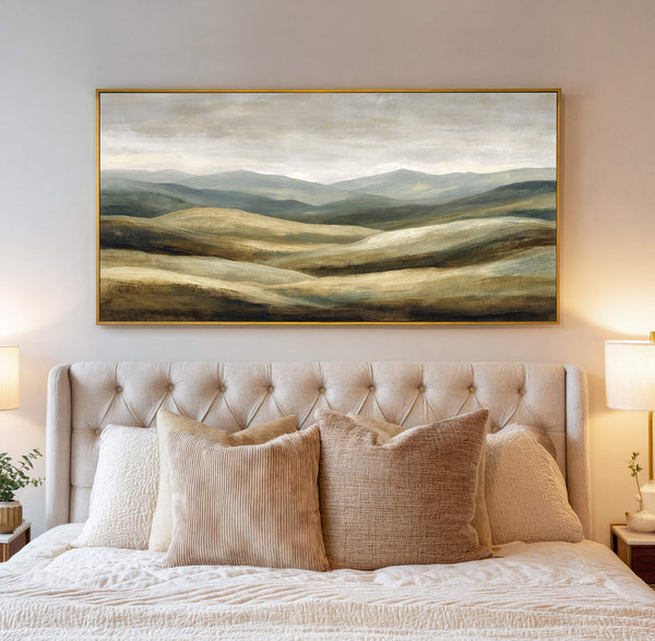 Canvas wall art in interior setting.