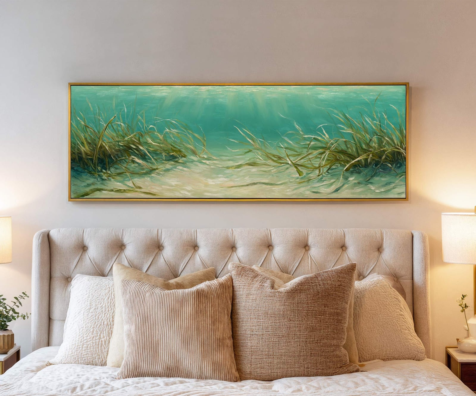 Canvas wall art in interior setting.