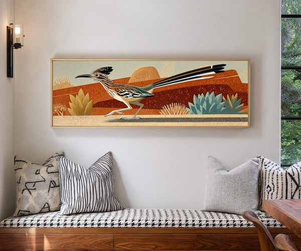 Canvas wall art in interior setting.