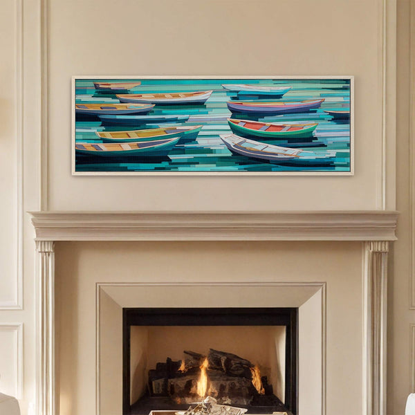 Canvas wall art in interior setting.