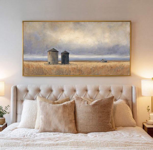 Canvas wall art in interior setting.