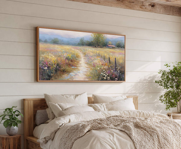 Canvas wall art in interior setting.