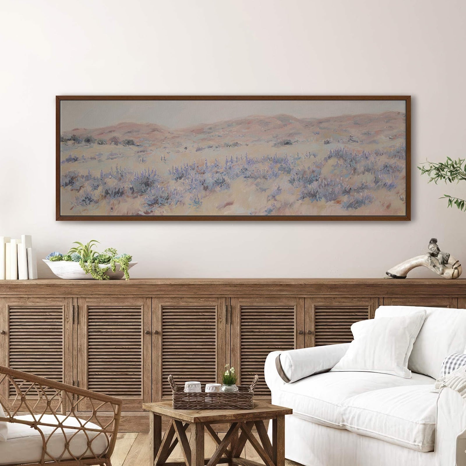 Canvas wall art in interior setting.