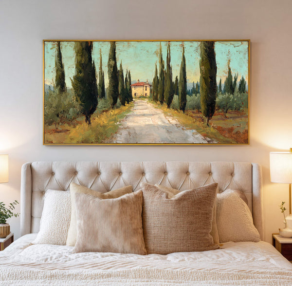 Canvas wall art in interior setting.