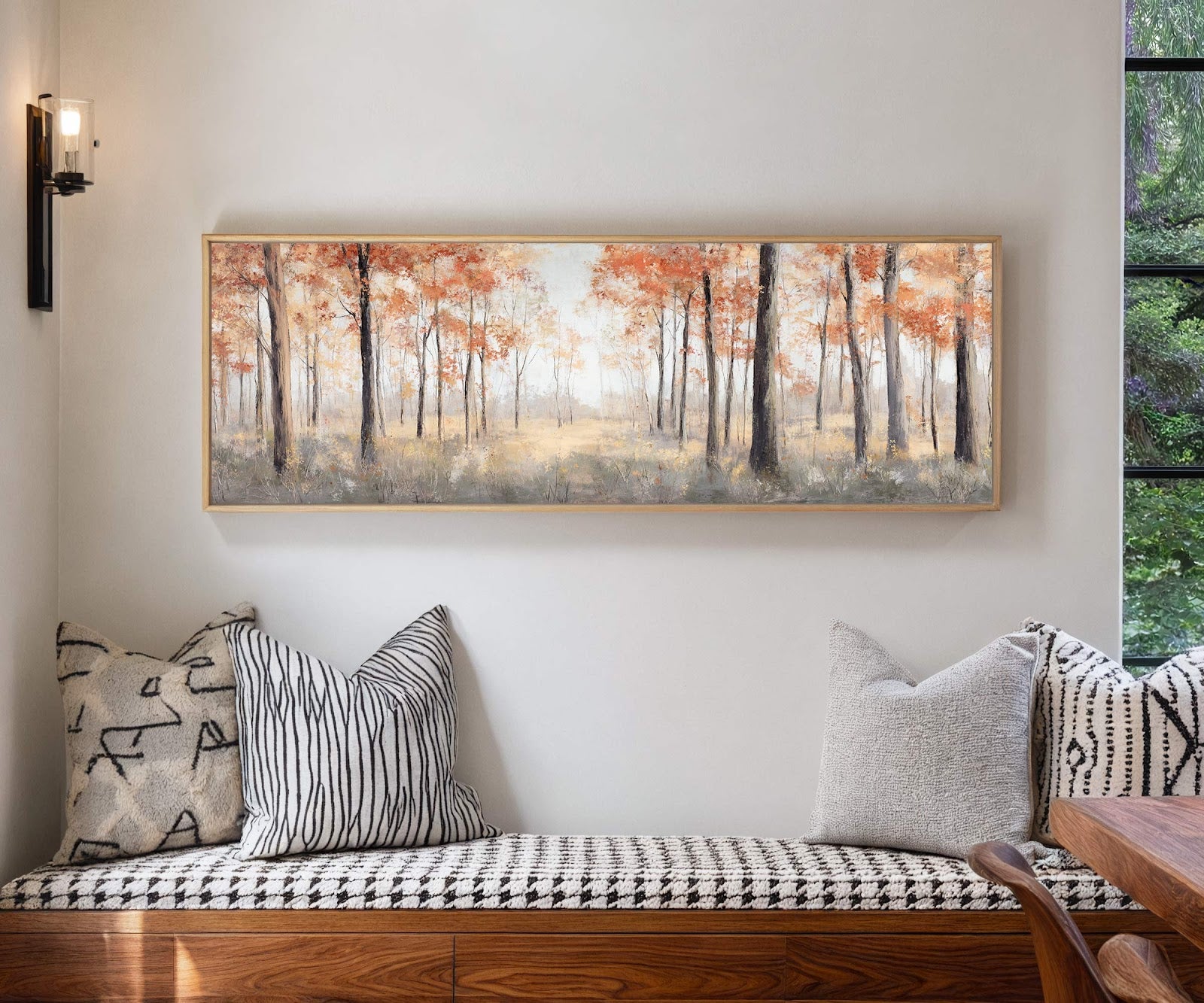 Canvas wall art in interior setting.