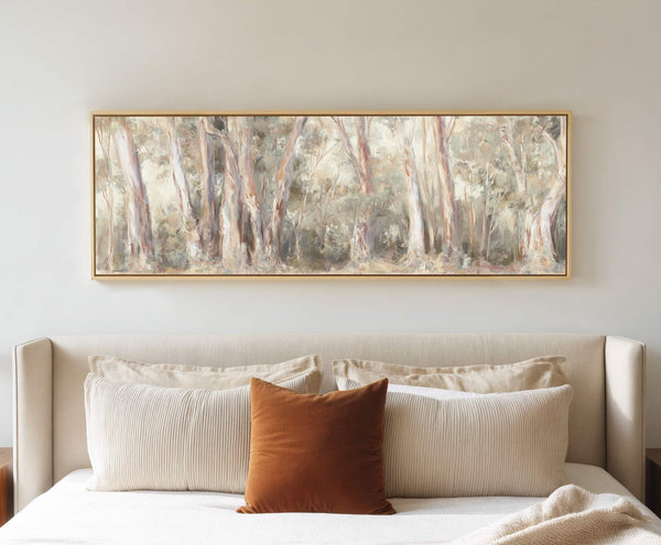 Canvas wall art in interior setting.