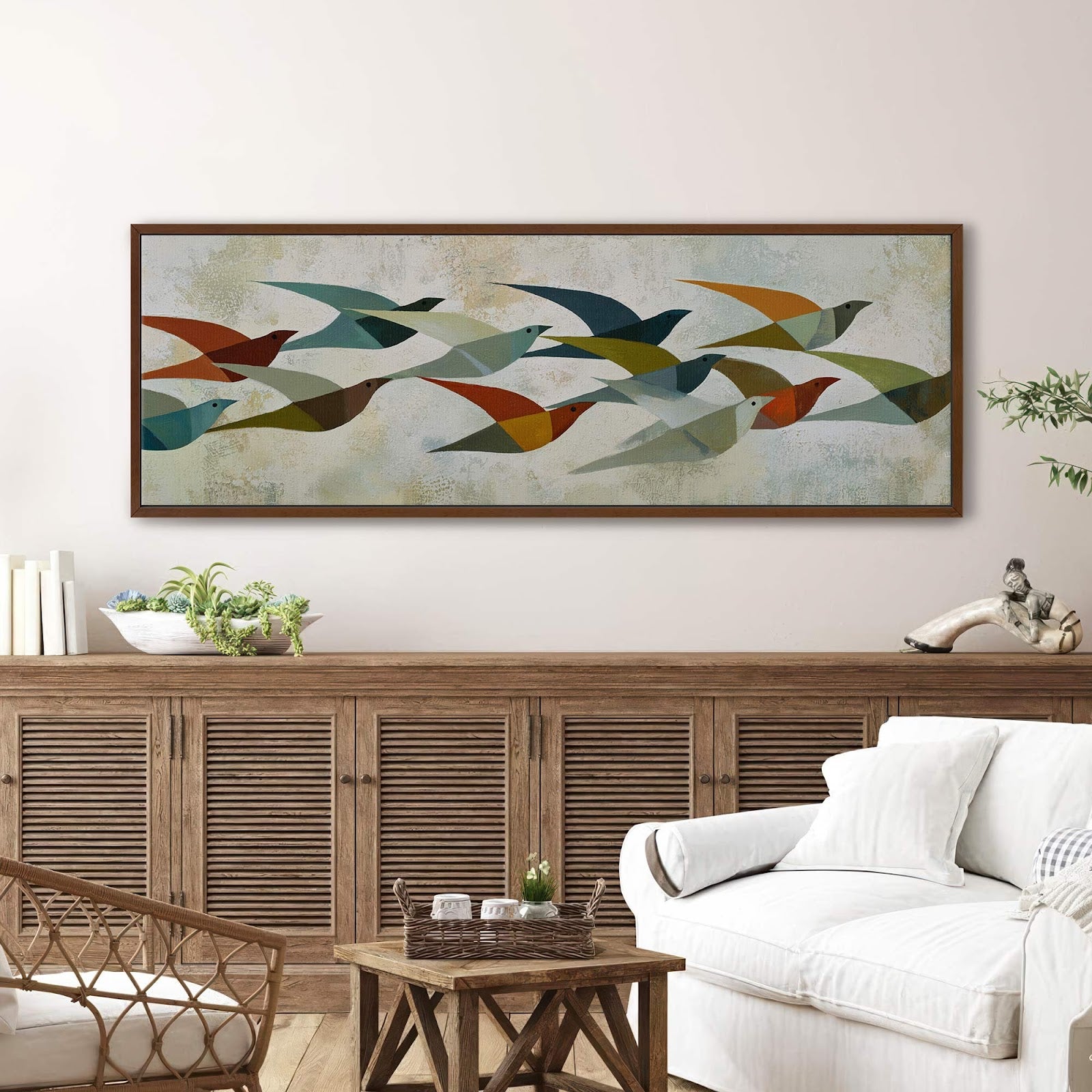 Canvas wall art in interior setting.
