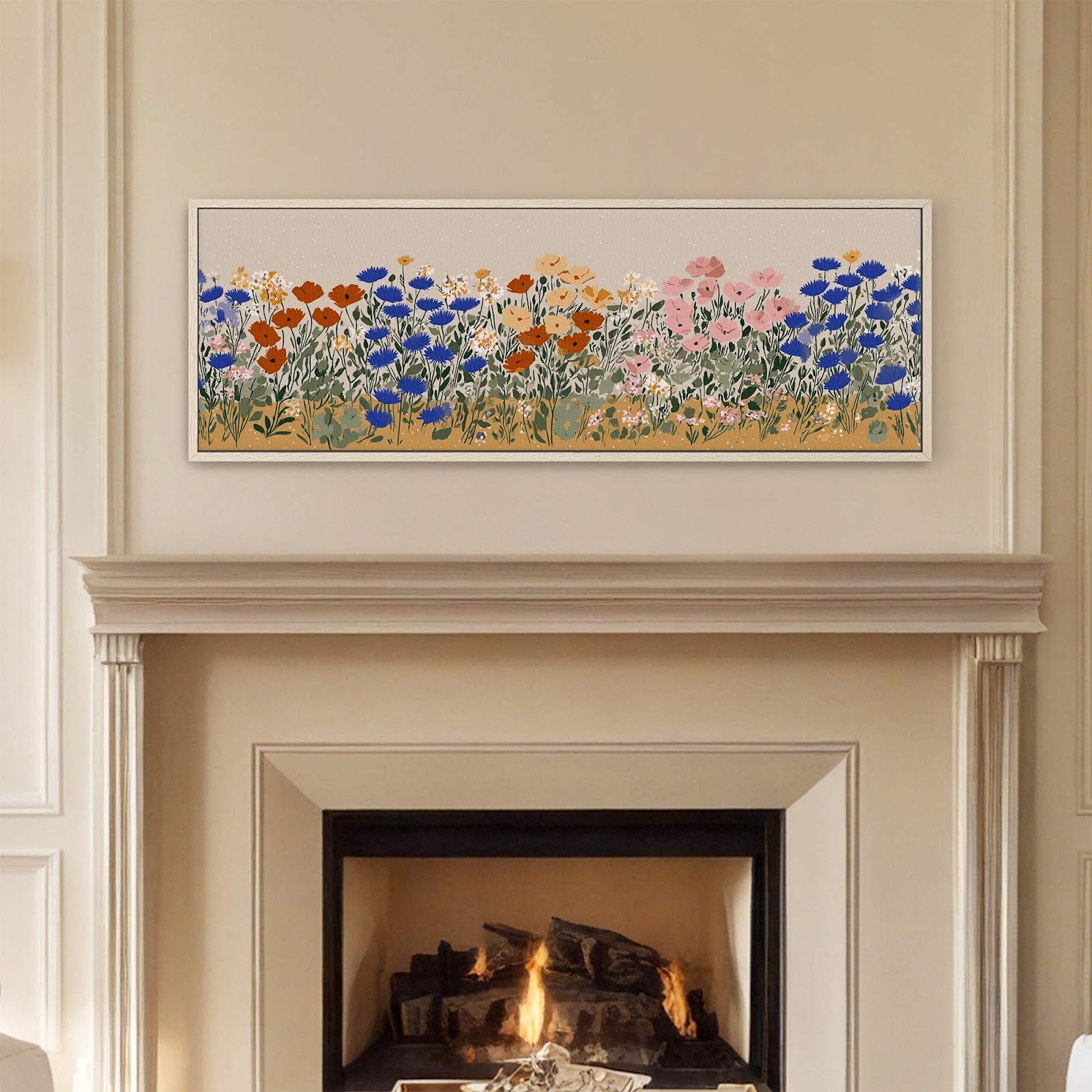 Canvas wall art in interior setting.