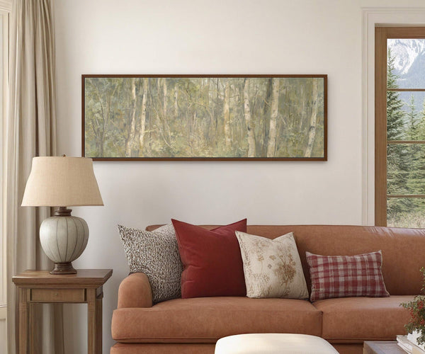 Canvas wall art in interior setting.