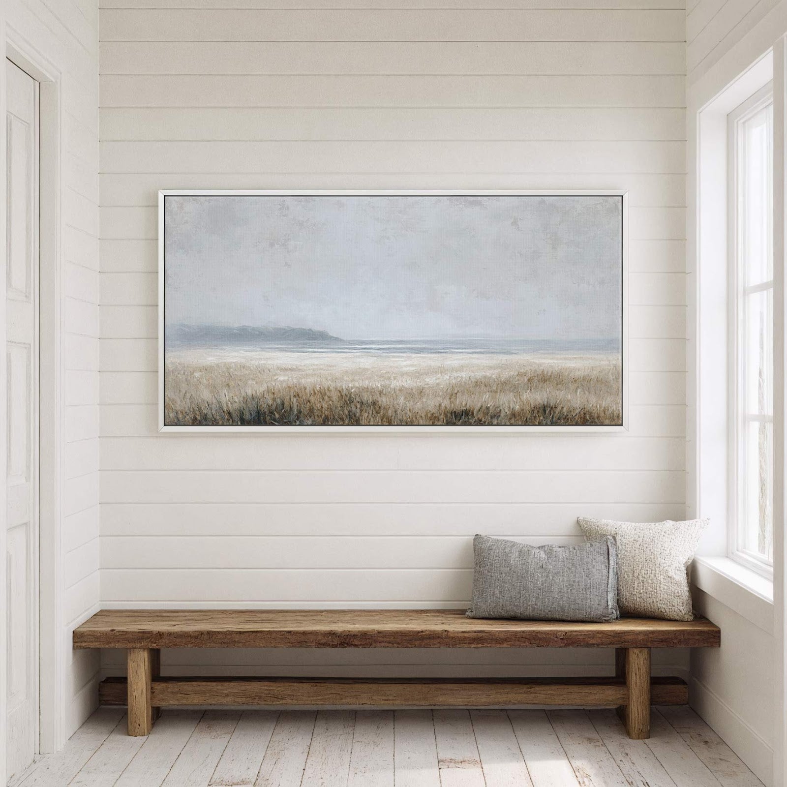 Canvas wall art in interior setting.