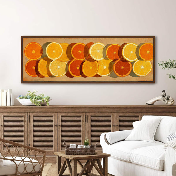 Canvas wall art in interior setting.