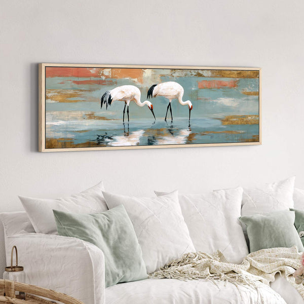 Canvas wall art in interior setting.