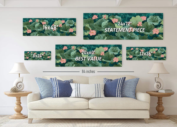 Canvas wall art in interior setting.