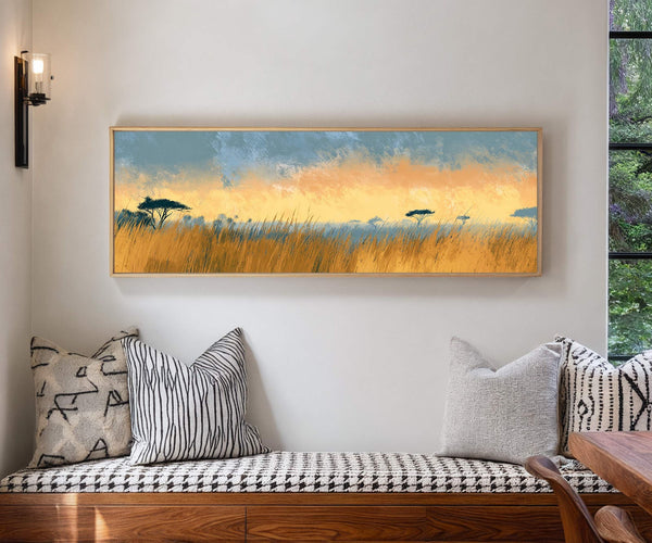 Canvas wall art in interior setting.