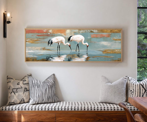 Canvas wall art in interior setting.