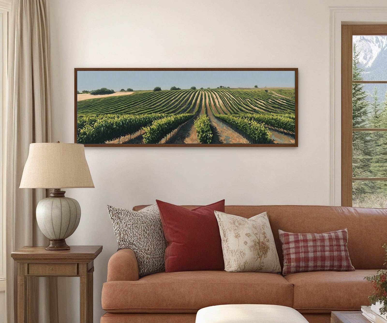 Canvas wall art in interior setting.