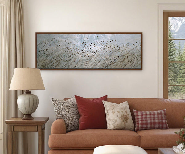Canvas wall art in interior setting.