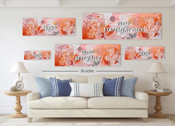 Canvas wall art in interior setting.