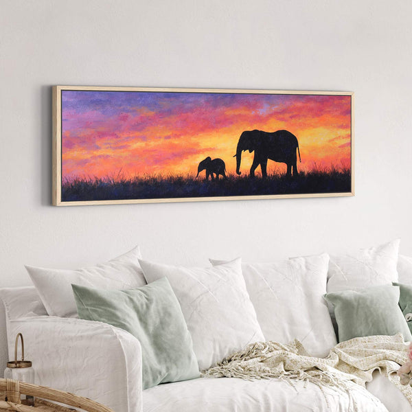 Canvas wall art in interior setting.